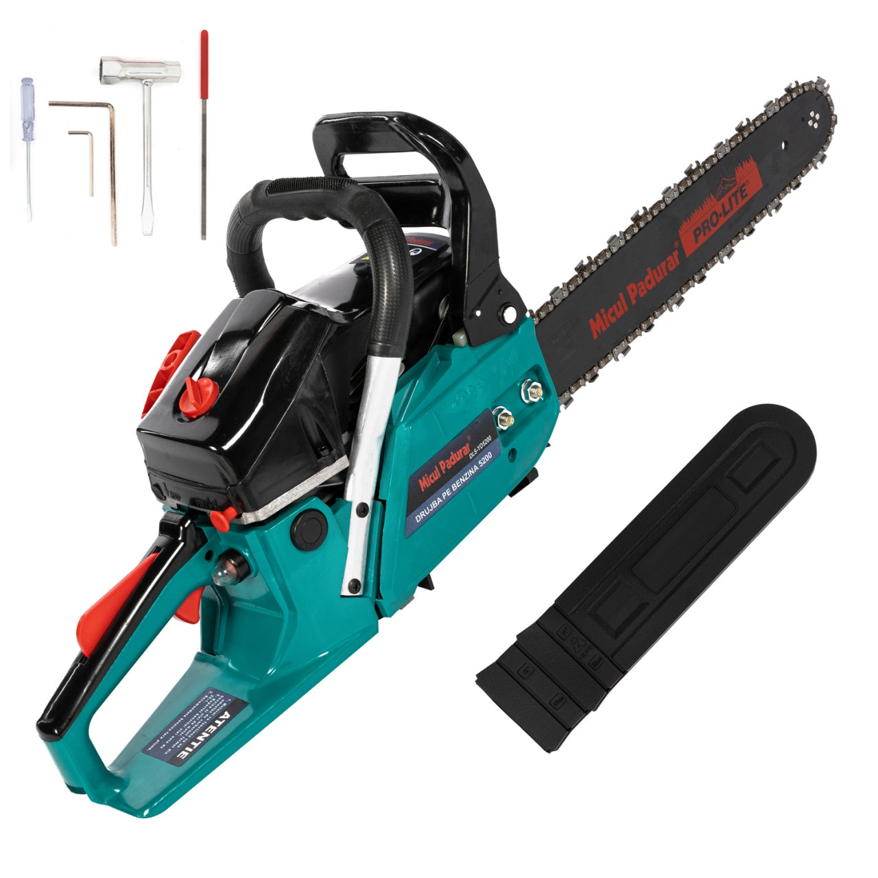 Drujba Micul Padurar 5200, capacitate cilindrica 52cc, 2.7 CP, 1 lant 16" + 1 lama, pornire rapida