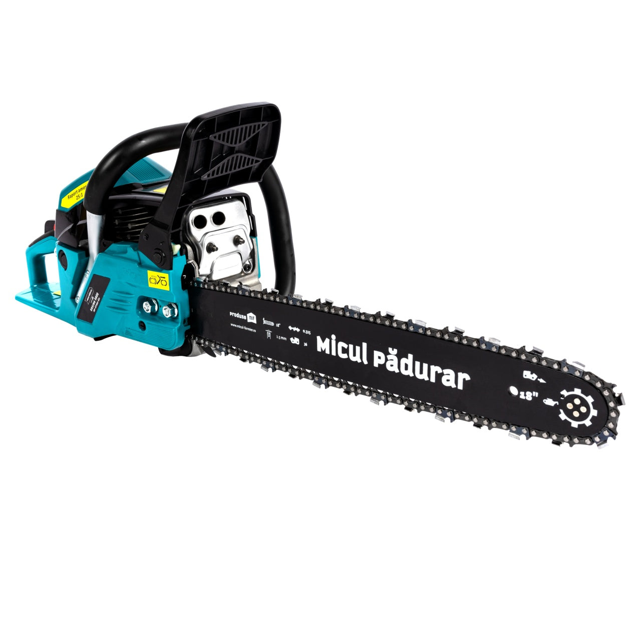 Drujba Micul Padurar 5800, capacitate cilindrica 58cc, 3.7 CP, 1 lant 18" + 1 lama, demaror magneziu, pornire rapida