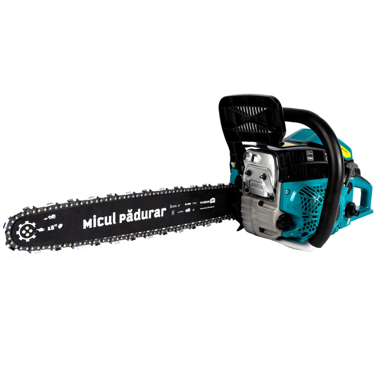 Drujba Micul Padurar 5800, capacitate cilindrica 58cc, 3.7 CP, 1 lant 18" + 1 lama, demaror magneziu, pornire rapida