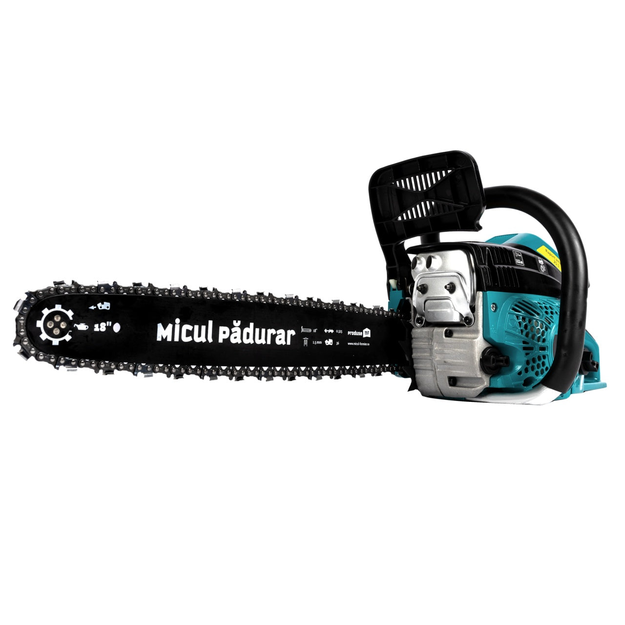 Drujba Micul Padurar 5800, capacitate cilindrica 58cc, 3.7 CP, 1 lant 18" + 1 lama, demaror magneziu, pornire rapida