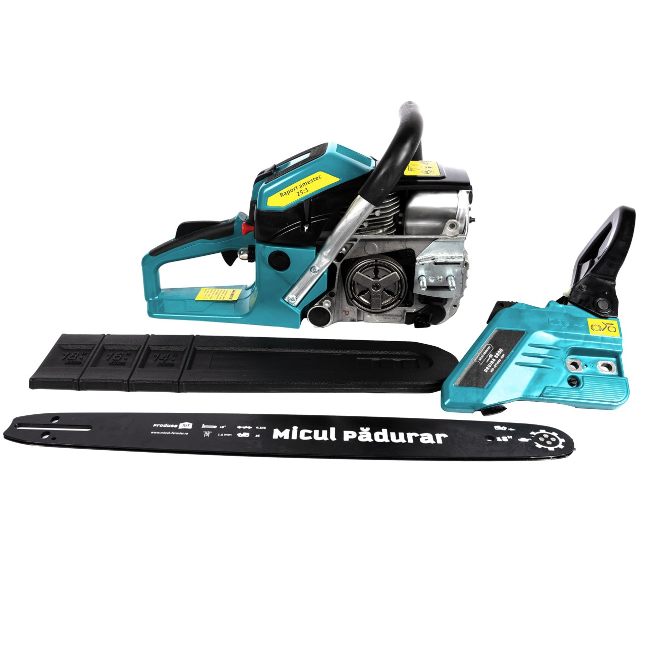 Drujba Micul Padurar 5800, capacitate cilindrica 58cc, 3.7 CP, 1 lant 18" + 1 lama, demaror magneziu, pornire rapida