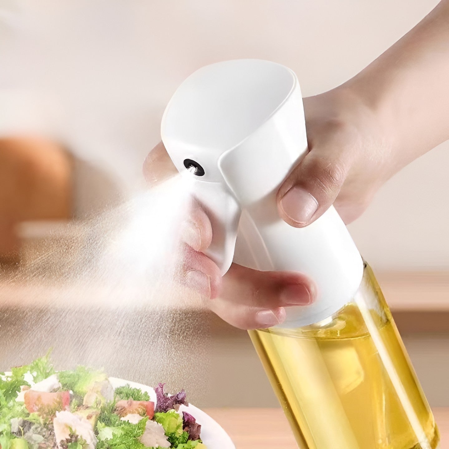 Pulverizator pentru Ulei, Otet sau Alte Lichide, Kadeny, Reincarcabil, Multifunctionale, Capacitatea 200 ml, Material Plastic, Culoare Alb