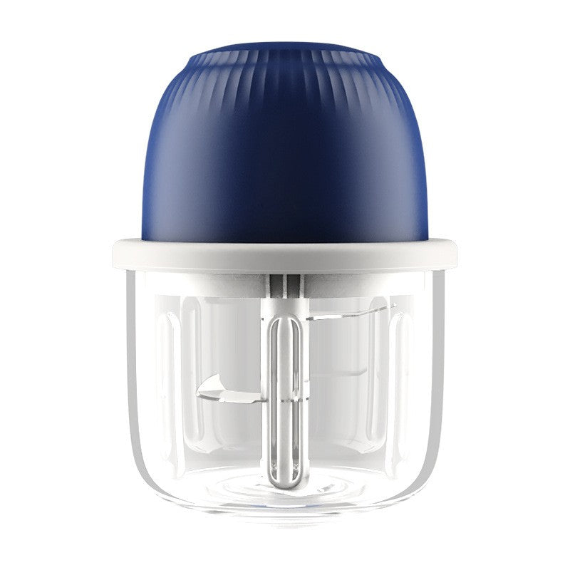 Tocator Electric pentru Bucatarie, Kadeny, Model Presa Electrica pentru Legume Fructe Carne Umpluturi Sosuri, Otel Inoxidabil, 14 x 10.5 x 10.5 cm, 350 ml, Albastru Inchis