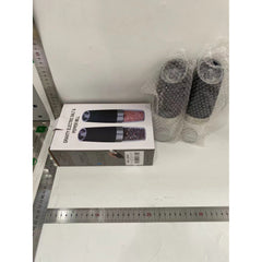 Set de 2 Rasnite electrice de Sare si Piper, Kadeny, cu Camere Depozitare Transparente, Macinare, Functionare pe Baterii, cu Lumina, ABS, 20x6.5 cm, Negru/Transparent