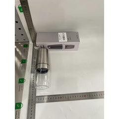 Rasnita Electrica Sare si Piper, Kadeny, cu Camera Depozitare Transparenta, Macinare, Functionare pe Baterii, cu Lumina, ABS, 20x6.5 cm, Argintiu/Transparent