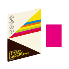 Etichete autocolante Grand 150-1063, 1/A4, 210x297mm, permanente, colturi drepte, roz fluorescent, top 25 coli