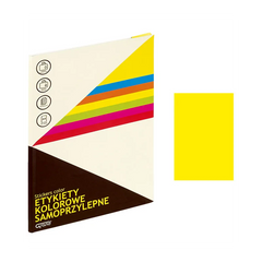 Etichete autocolante Grand 150-1065, 1/A4, 210x297mm, permanente, colturi drepte, galben fluorescent, top 25 coli