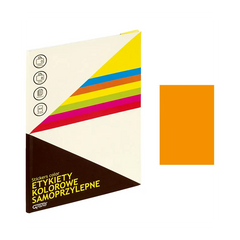 Etichete autocolante Grand 150-1066, 1/A4, 210x297mm, permanente, colturi drepte, portocaliu fluorescent, top 25 coli
