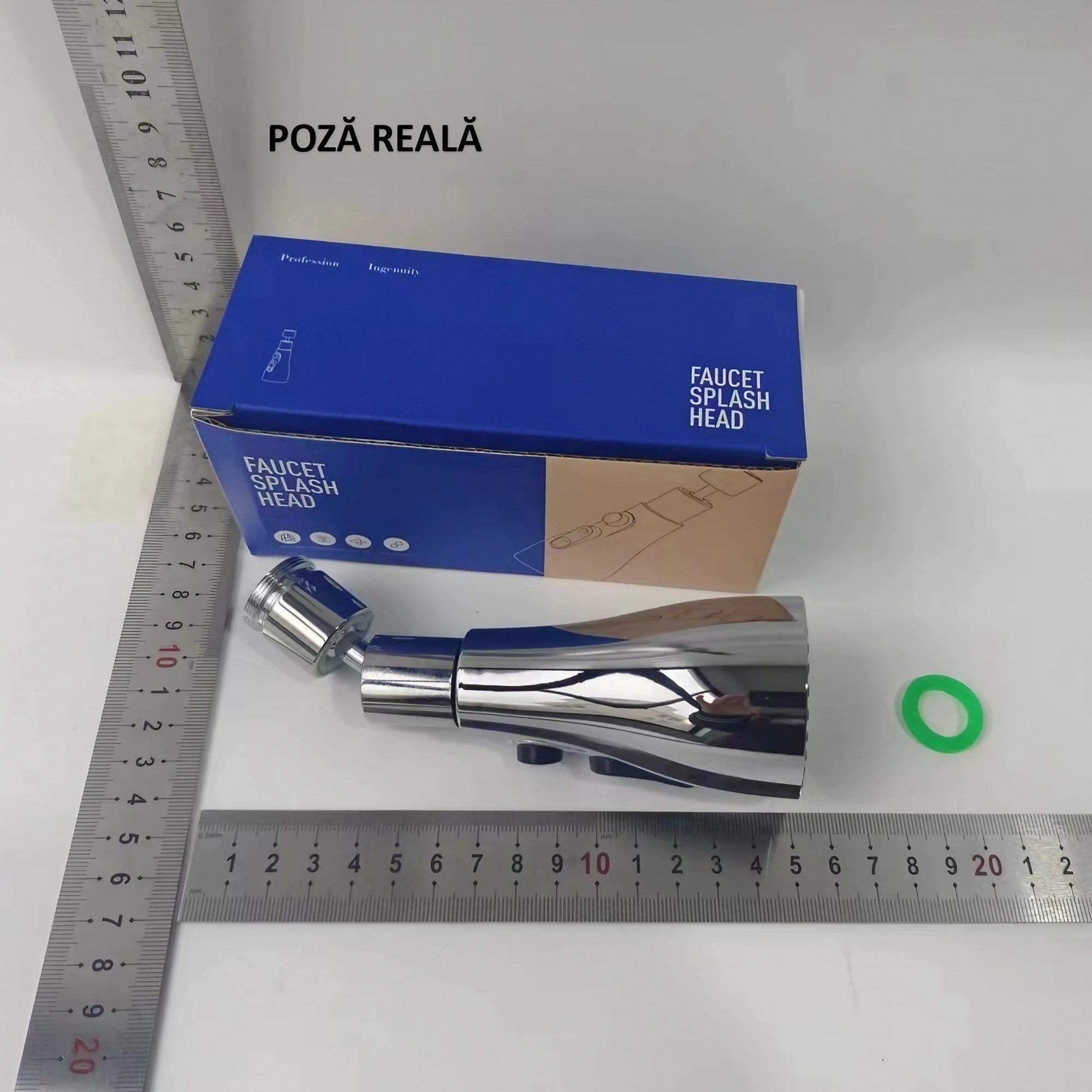 Extensie Robinet Bucatarie, Kadeny, Universal, 3 Moduri de Curgere Apa, Otel Inoxidabil, Rotire 360 de Grade, Cap Pivotant, Adaptor Baterie Bucatarie, 9.7x5.1 cm, Gri