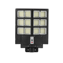 Lampa solara stradala Kaveny, cu telecomanda, senzor de miscare si lumina, suport prindere, 480 LED-uri, IP65, ABS, 15AH, 300W, temperatura culoare 6500K, 44.6x34.8x7.2 cm, autonomie 10-12 ore, negru
