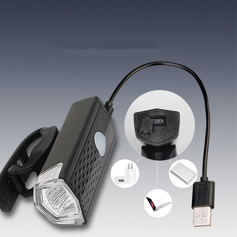 Far cu LED proiector pentru bicicleta\trotineta, Kaveny, reincarcabil, cablu USB inclus, 3 moduri de lumina, IPX4, Negru, 6.5x2.9x2.3 cm