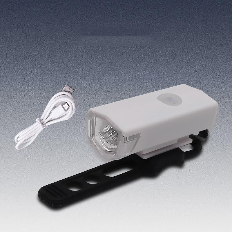 Far cu LED proiector pentru bicicleta\trotineta, Kaveny, reincarcabil, cablu USB inclus, 3 moduri de lumina, IPX4, Alb, 6.5x2.9x2.3 cm