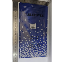 Fata de Masa, Kaveny, din PEVA, Imprimeu Buline Argintii, 137 x 274 cm, Impermeabila, Fara Pete, Curatare Rapida, Albastru Inchis