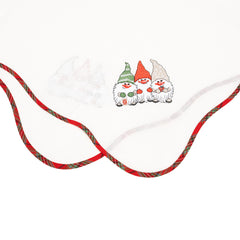 Fata de Masa Kadeny, Material In Brodat, cu Motiv Trei Pitici, 85 x 85 cm, Alb