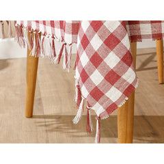 Fata de masa in carouri Kadeny, Material Textil, 130 x 180 cm, Rosu