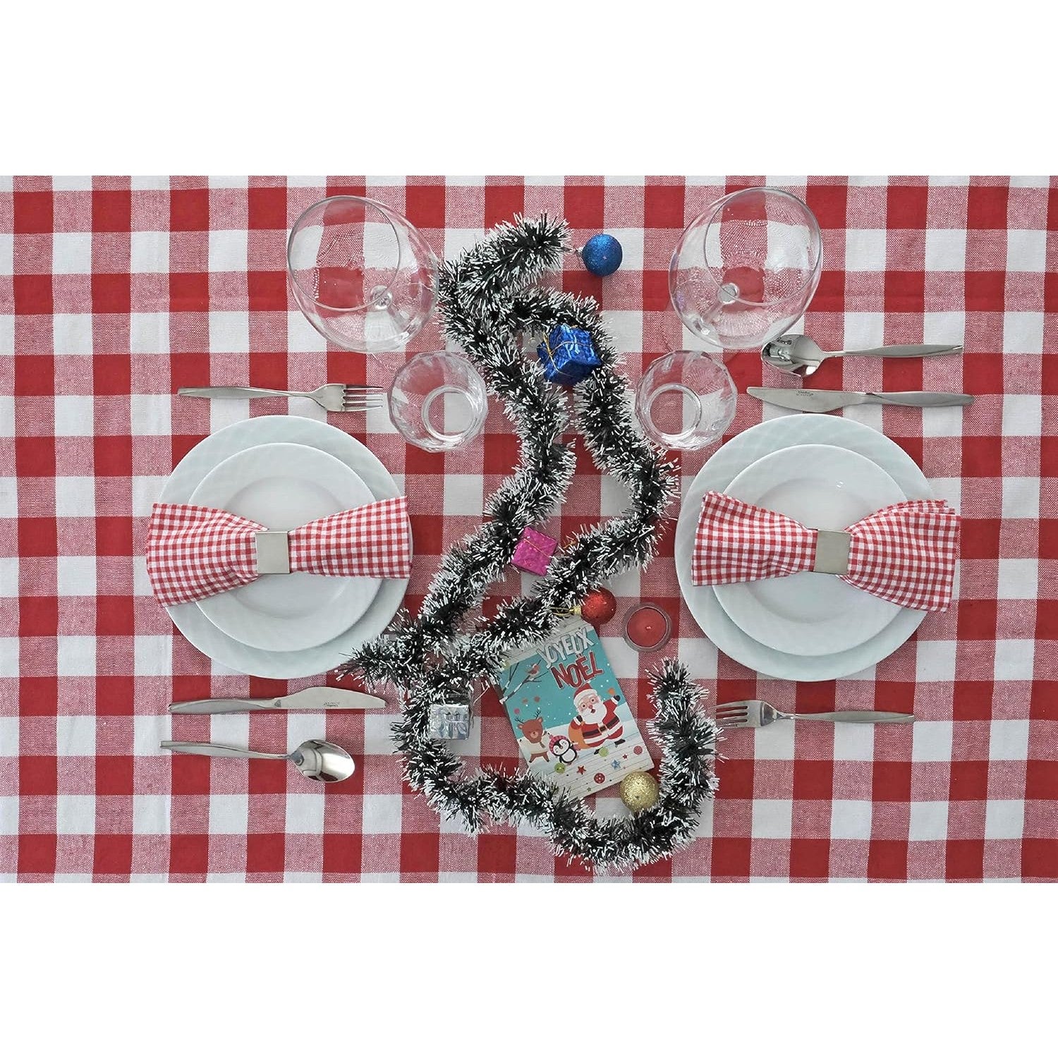 Fata de masa in carouri Kadeny, Material Textil, 130 x 180 cm, Rosu