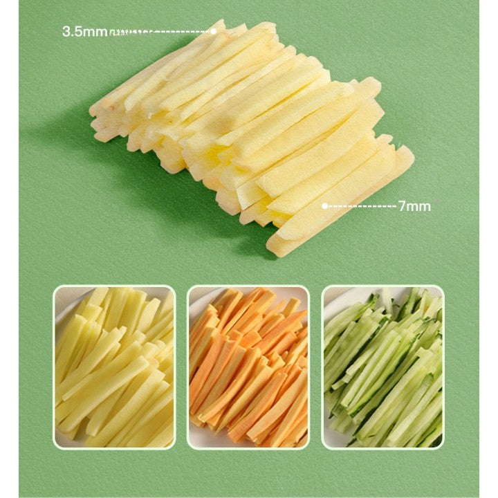 Feliator de Legume Multifunctional, Kadeny, Taieturi Diferite, Razatoare pentru Bucatarie, Taietor de Cartofi, Presa Manuala, Pliabila, Extensibila, PP PET, 23.5x9.5x5.5 cm, Gri