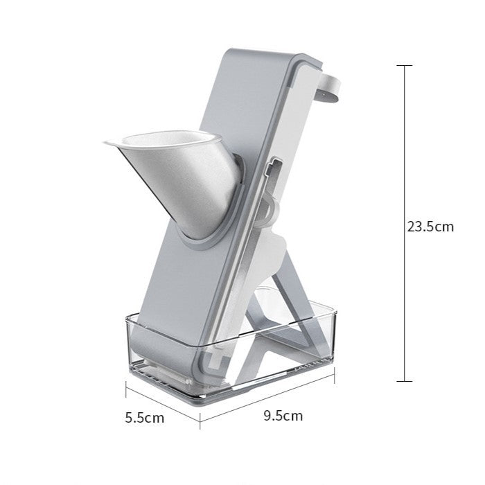 Feliator de Legume Multifunctional, Kadeny, Taieturi Diferite, Razatoare pentru Bucatarie, Taietor de Cartofi, Presa Manuala, Pliabila, Extensibila, PP PET, 23.5x9.5x5.5 cm, Alb