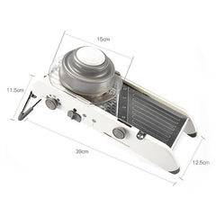 Feliator Manual Multifunctional, Kadeny, Usor de Folosit, pentru Legume, Fructe, Razatoare, Otel Inoxidabil, Accesoriu Bucatarie, 39 x 11.5 x 12.5 cm Alb