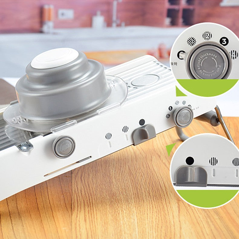 Feliator Manual Multifunctional, Kadeny, Usor de Folosit, pentru Legume, Fructe, Razatoare, Otel Inoxidabil, Accesoriu Bucatarie, 39 x 11.5 x 12.5 cm Alb