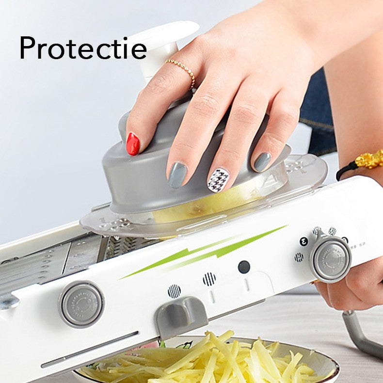Feliator Manual Multifunctional, Kadeny, Usor de Folosit, pentru Legume, Fructe, Razatoare, Otel Inoxidabil, Accesoriu Bucatarie, 39 x 11.5 x 12.5 cm Alb
