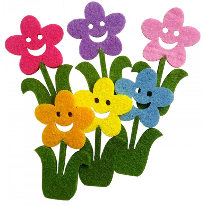 Accesorii creatie - floare fetru, set 5 buc, Colorarte