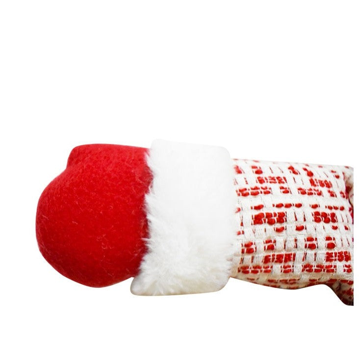 Figurina Decorativa, Pentru Craciun, Kadeny, Ren, Picioare Telescopice, Inaltime Reglabila 42 - 80 cm, cu Haina, Alb/Rosu