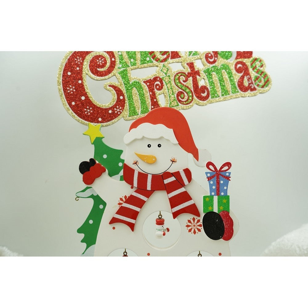 Figurina decorata de Craciun, Om de zapada, Alb, din Lemn, 18 cm x 24.5 cm, Interior, Kadeny