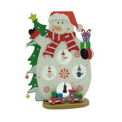 Figurina decorata de Craciun, Om de zapada, Alb, din Lemn, 18 cm x 24.5 cm, Interior, Kadeny