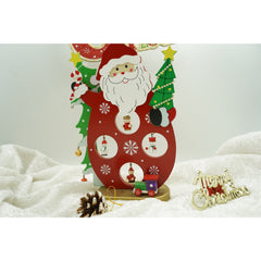 Figurina decorata, Mos Craciun, Rosu, din Lemn, 18 cm x 24.5 cm, Interior, Kadeny