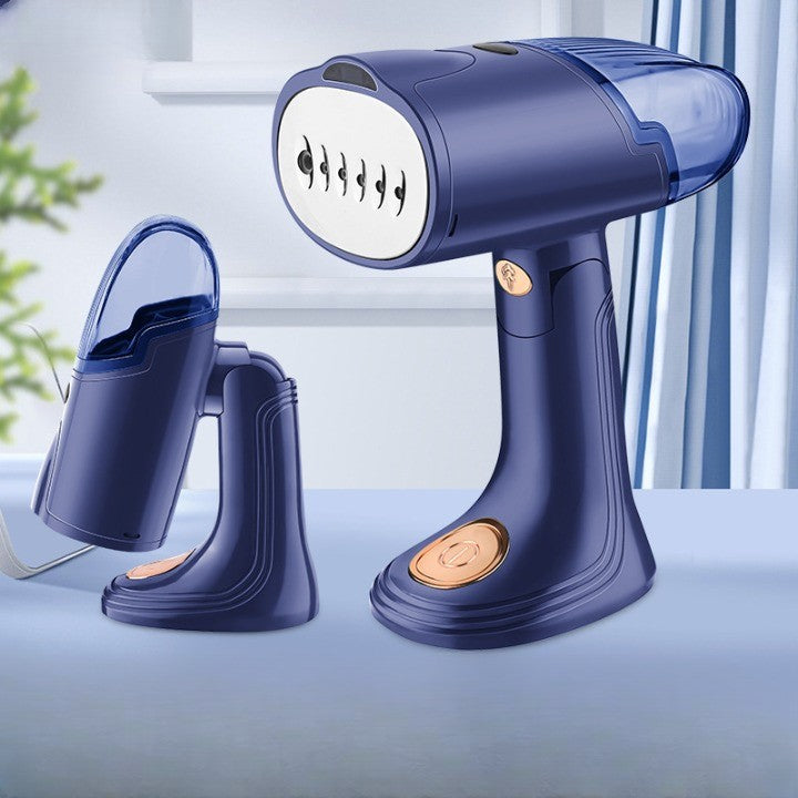 Aparat de Calcat Vertical Portabil cu Abur, Kaveny, Putere 1500W, Rezervor Detasabil de 138ml, Priza, Functie Anti Calcar si Auto Curatare, Pliabil, cu Perie, 20x10.5x8 cm, Albastru