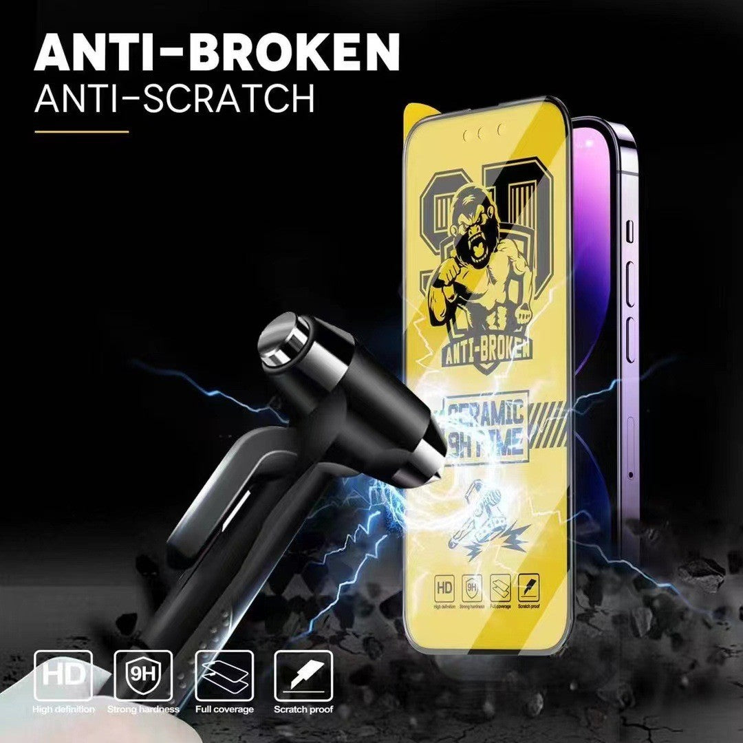 Folie de protectie Ceramica Kaveny®, Transparenta HD, 9H, pentru Apple iPhone 14 Pro margini negre