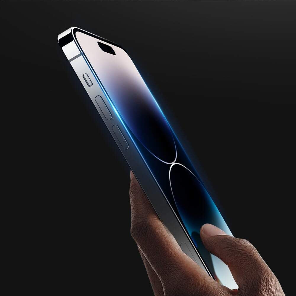 Folie de protectie Ceramica,  Kaveny,  compatibila cu Apple iPhone 15 Pro Max, Transparenta HD, 9H, margini negre