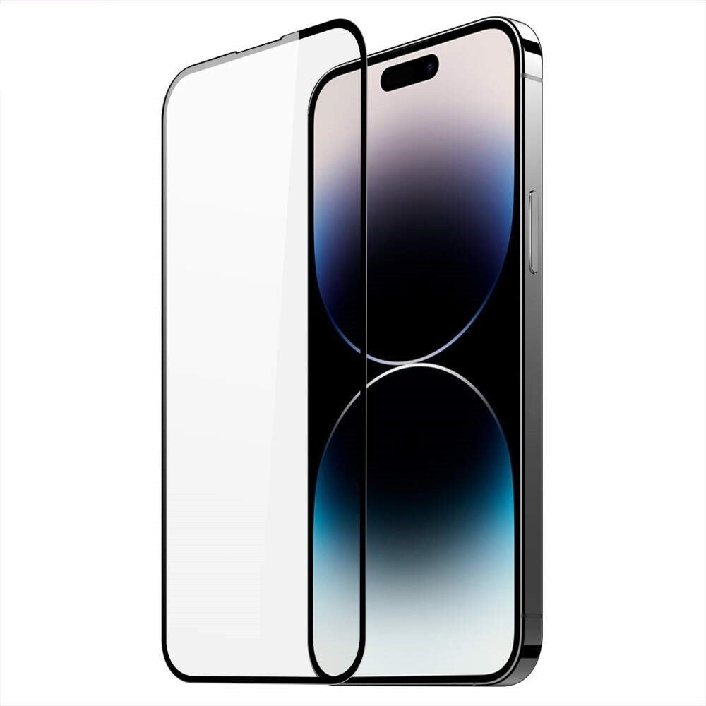 Folie de protectie Ceramica,  Kaveny,  compatibila cu Apple iPhone 15 Pro Max, Transparenta HD, 9H, margini negre