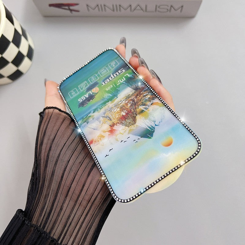 Folie de Protectie, Kadeny, pentru iPhone 15 Pro Max, Tempered Glass 2.5 cu Pietricele, ESD, HD, Transparent