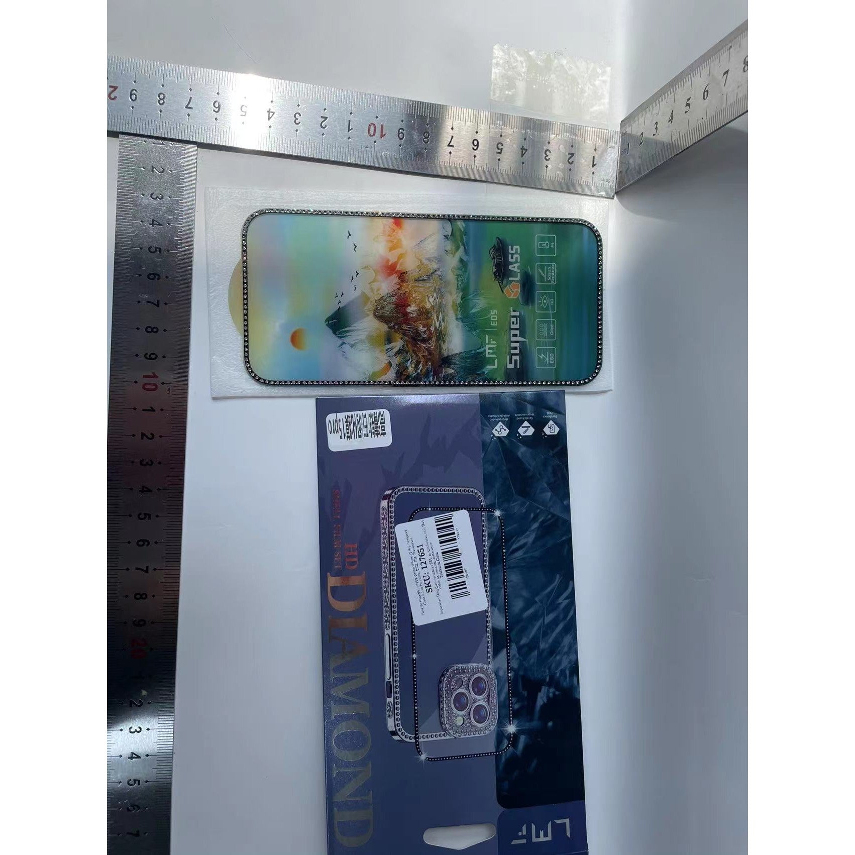 Folie de Protectie, Kadeny, pentru iPhone 15 Pro, Tempered Glass 2.5 cu Pietricele, ESD, HD, Transparent