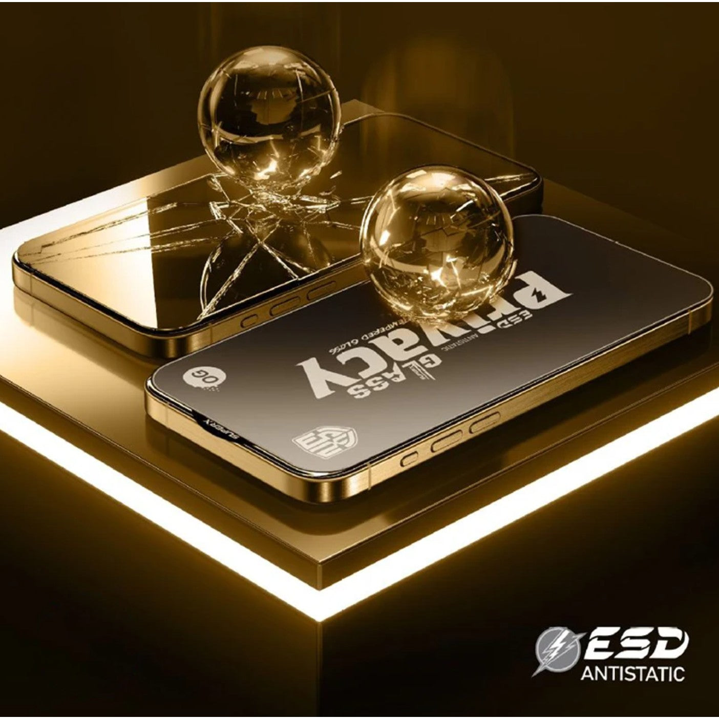 Folie de Protectie pentru Samsung Galaxy A26, Kaveny, Sticla Securizata ESD Antistatica, Super-X Privacy OG, Margini Negre, 0.30 mm, Transparent Inchis