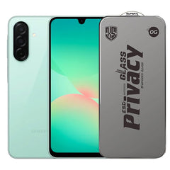 Folie de Protectie pentru Samsung Galaxy A26, Kaveny, Sticla Securizata ESD Antistatica, Super-X Privacy OG, Margini Negre, 0.30 mm, Transparent Inchis