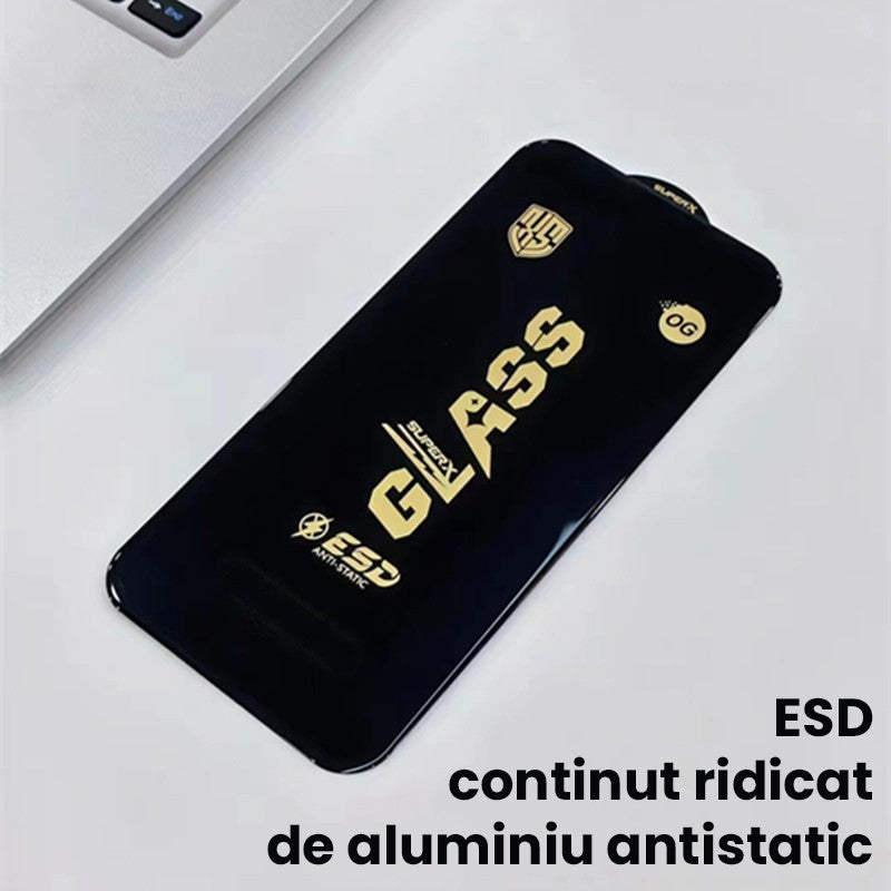 Folie de Protectie pentru Xiaomi Redmi 13C, Kaveny, Sticla Securizata ESD, Margini Negre, Rezistenta la Zgirieturi, Antistatica, 0.35 mm, Transparenta