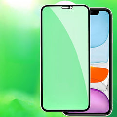 Folie de Sticla Securizata pentru Apple iPhone 15 Plus, Kadeny, Lumina Verde Anti-Blue Ray, Auto-Aplicare, Protectie Completa 9D, Verde