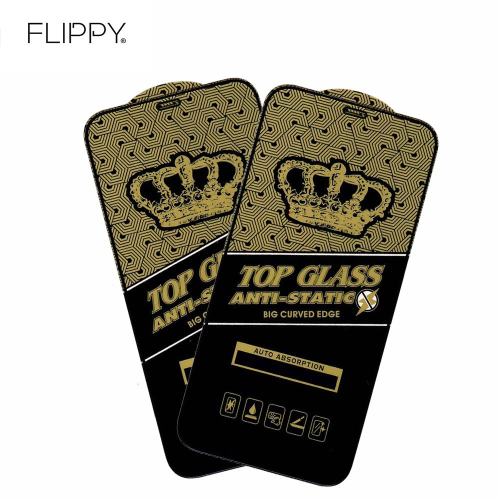 Folie de Protectie, Kaveny, compatibila cu Apple iPhone 14 Pro Max, Electrostatica, Sticla Securizata, Top Glass, Anti-static, Negru