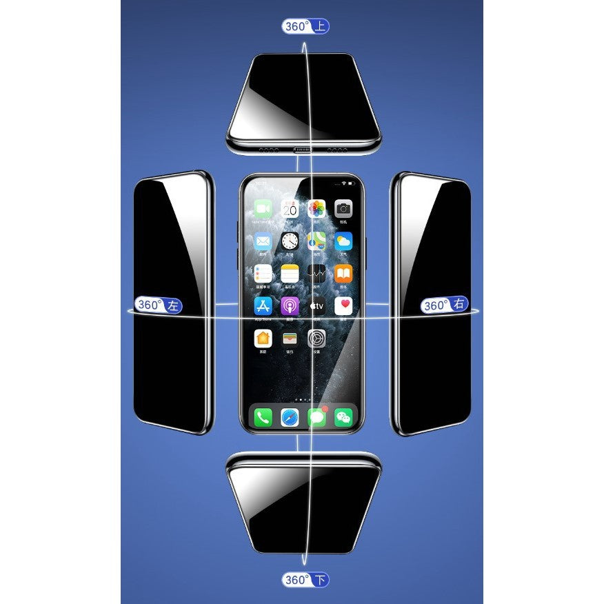 Folie protectie Kaveny pentru iPhone 14 Plus, Sticla securizata, temperata, duritate 9H, Privacy 360, Transparenta, Protectie Completa