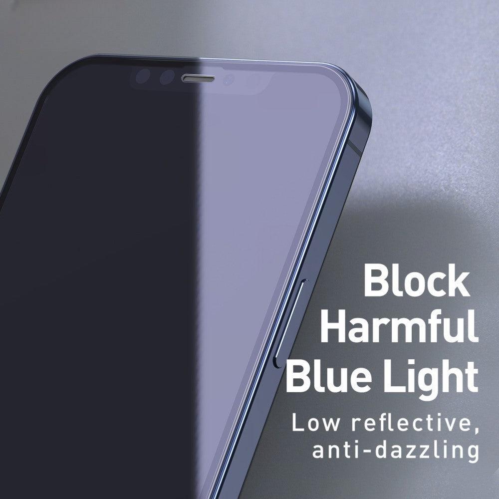Folie protectie Kaveny pentru iPhone 14 Pro, Sticla securizata, temperata, duritate 9H, Privacy 360 Anti-Blue Ray, Transparenta, Protectie Completa