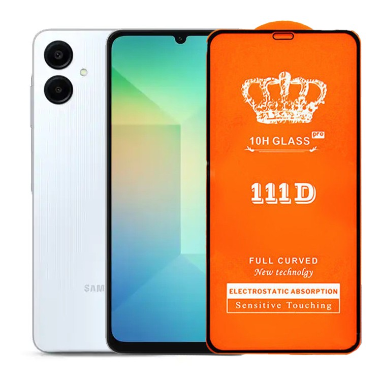 Folie Securizata pentru Samsung A06, Kaveny, Sticla de Protectie Compatibila cu Samsung A06, Full Cover 111D, 10H GLASS, Margini Negre, Transparenta