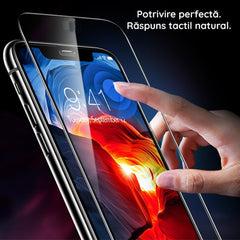 Folie Securizata pentru Samsung Galaxy A56, Kaveny, Sticla de Protectie Compatibila cu Samsung Galaxy A56, Full Cover 111D, 10H GLASS, Margini Negre, Transparenta