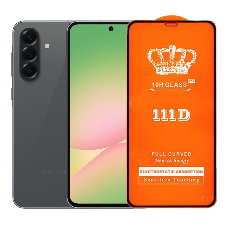 Folie Securizata pentru Samsung Galaxy A56, Kaveny, Sticla de Protectie Compatibila cu Samsung Galaxy A56, Full Cover 111D, 10H GLASS, Margini Negre, Transparenta
