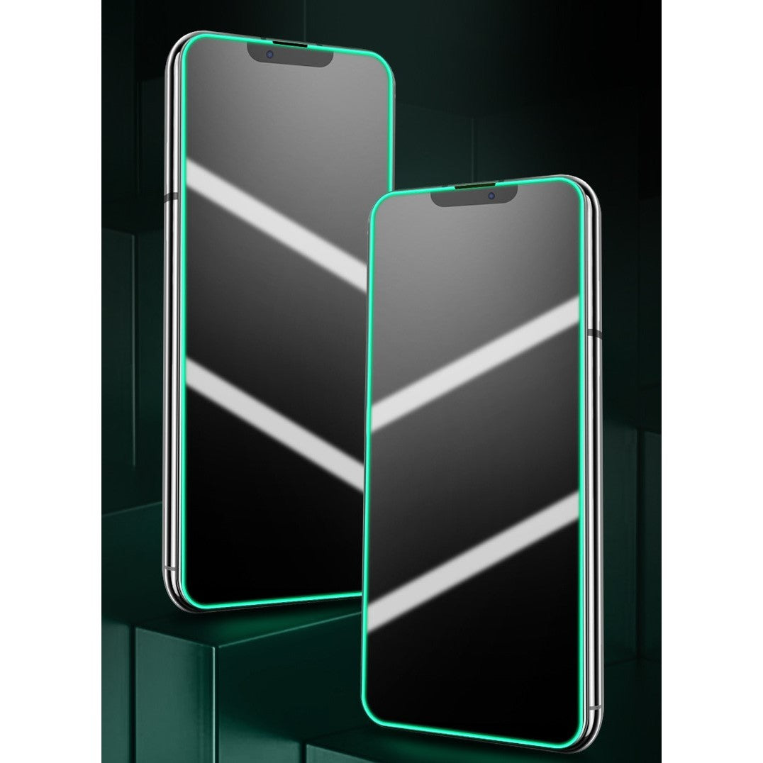 Folie Sticla Securizata Kaveny,  Luminous, compatibila cu Apple iPhone 14 Pro Max, Margine fosforescenta verde