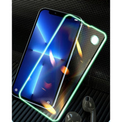 Folie Sticla Securizata Kaveny,  Luminous, compatibila cu Apple iPhone 12 Pro, Margine fosforescenta verde