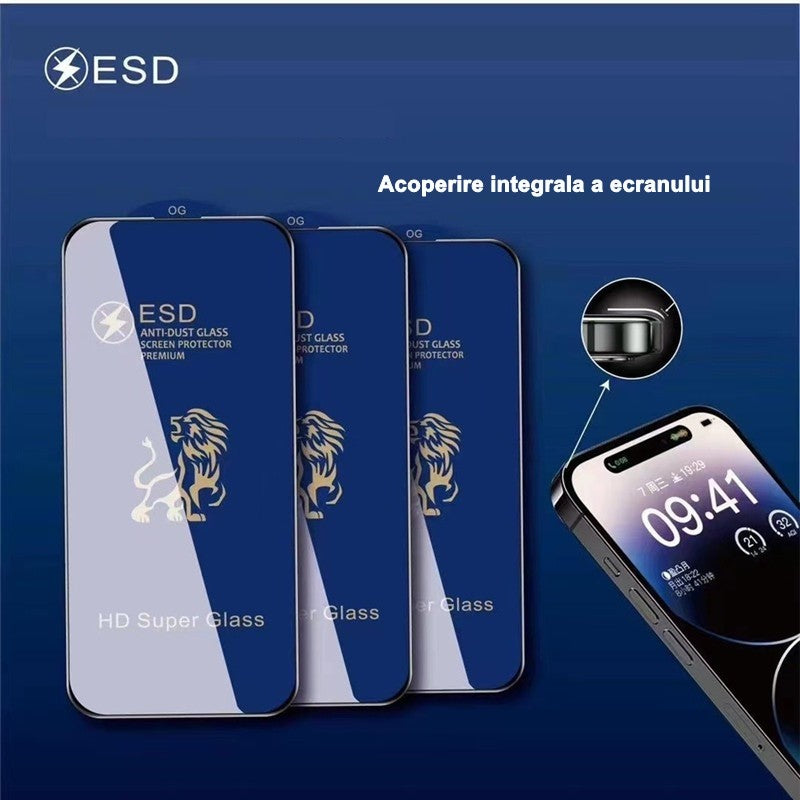 Folie Sticla securizata electrostatica Kaveny pentru Xiaomi Redmi 12C , Sticla ESD, Top Glass, Anti-static, Negru