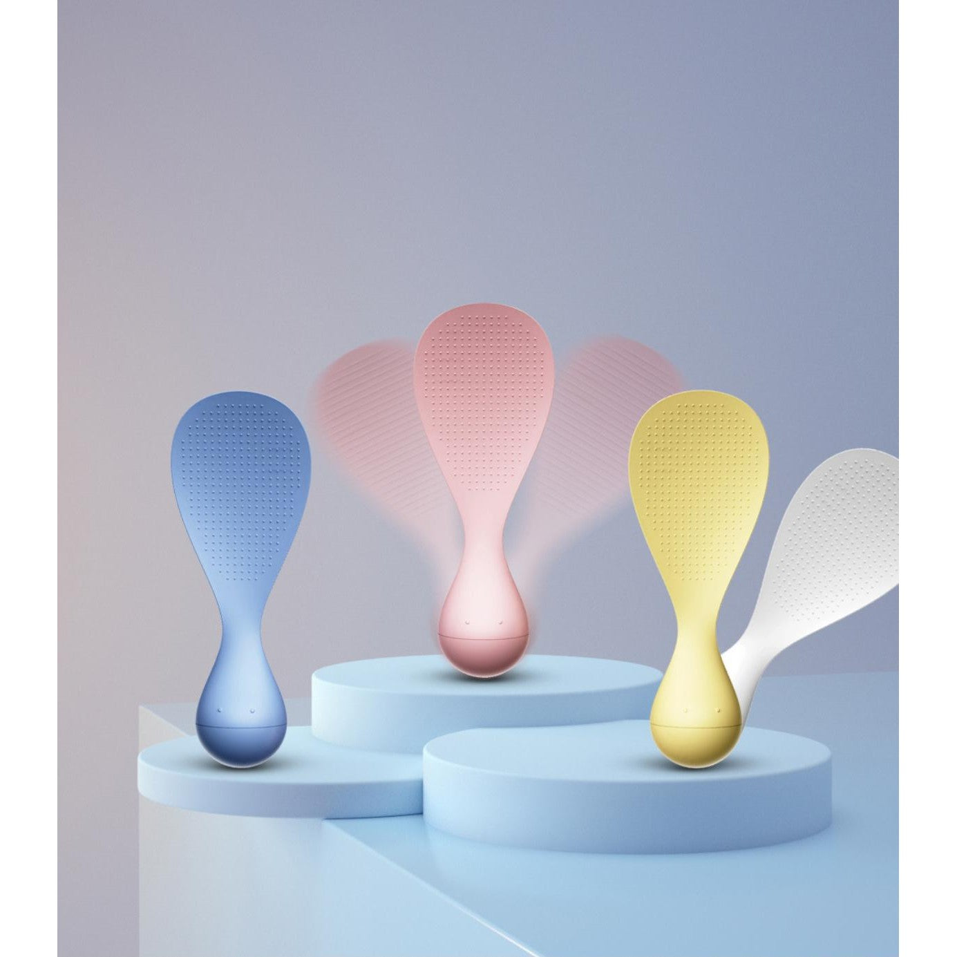 Lingura de Orez Termorezistenta cu Baza Antialunecare, Kadeny, Albastra, Ideala pentru Preparare si Servire